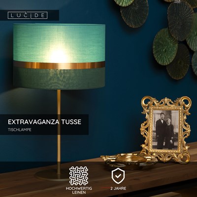Lucide EXTRAVAGANZA TUSSE - Tischlampe - Ø 30 cm - 1xE14 - Grün
